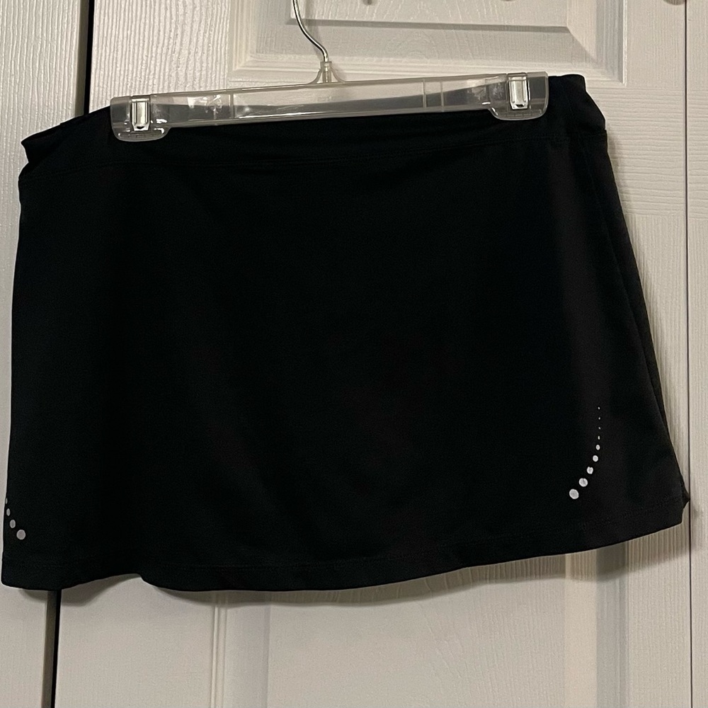 Black Athletic Skirt with White Accents